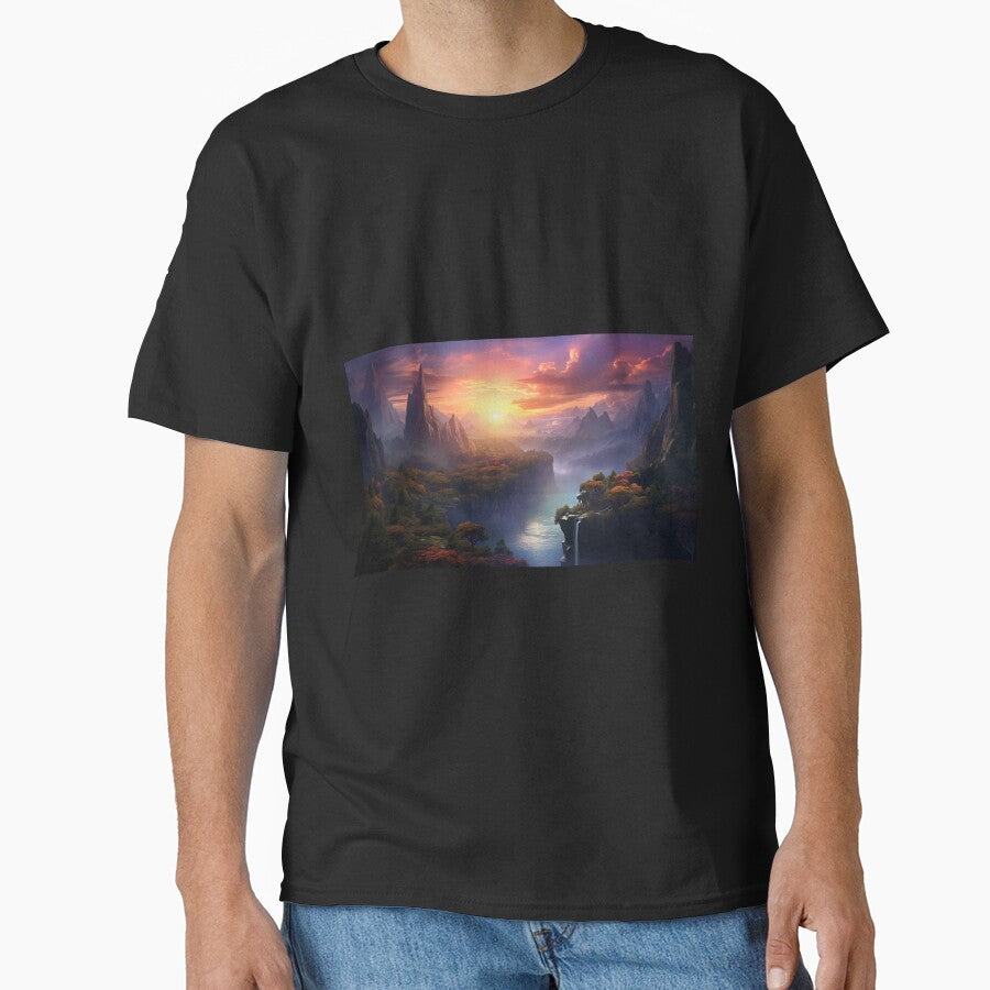 Fantasy Landscape - Echocrest Canyon by Fantasy Masterpiece T-Shirts, Hoodie, Sweatshirt | BlankRebels.com (Image 1)
