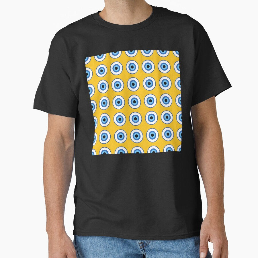 Bright Yellow Evil Eye Protection Pattern Sticker – Bold Modern Spiritual, cultural, and protective charm... (Image 1)
