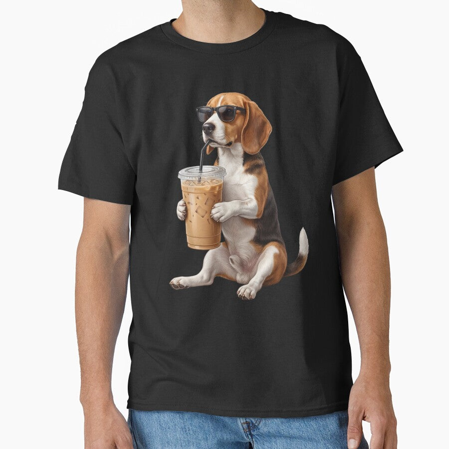 Funny Beagle Drinking Iced Coffee Meme Dog Lover by TerryConnells