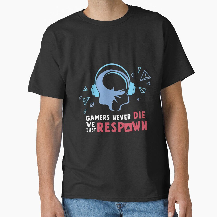 Funny Gaming Sayings Gamer Respawn by titanosdesign T-Shirts, Hoodie, Sweatshirt | BlankRebels.com (Image 1)