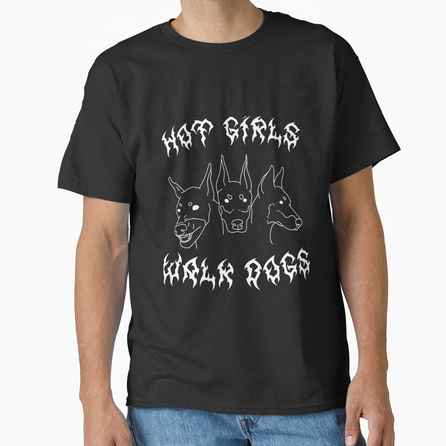 "Hot Girls Walk Dogs" Metal by Trail Waggers T-Shirts, Hoodie, Sweatshirt | BlankRebels.com (Image 1)