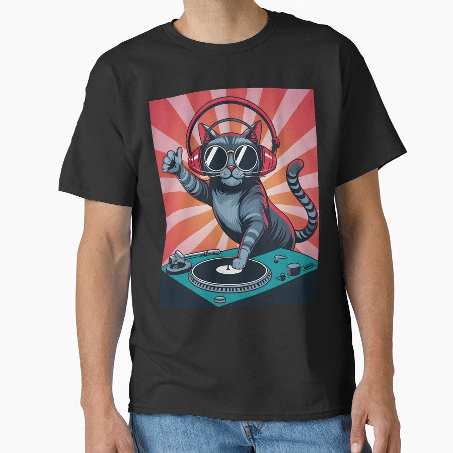 DJ Cat Headphones – Cool Music Lover Illustration T-Shirts, Hoodie, Sweatshirt