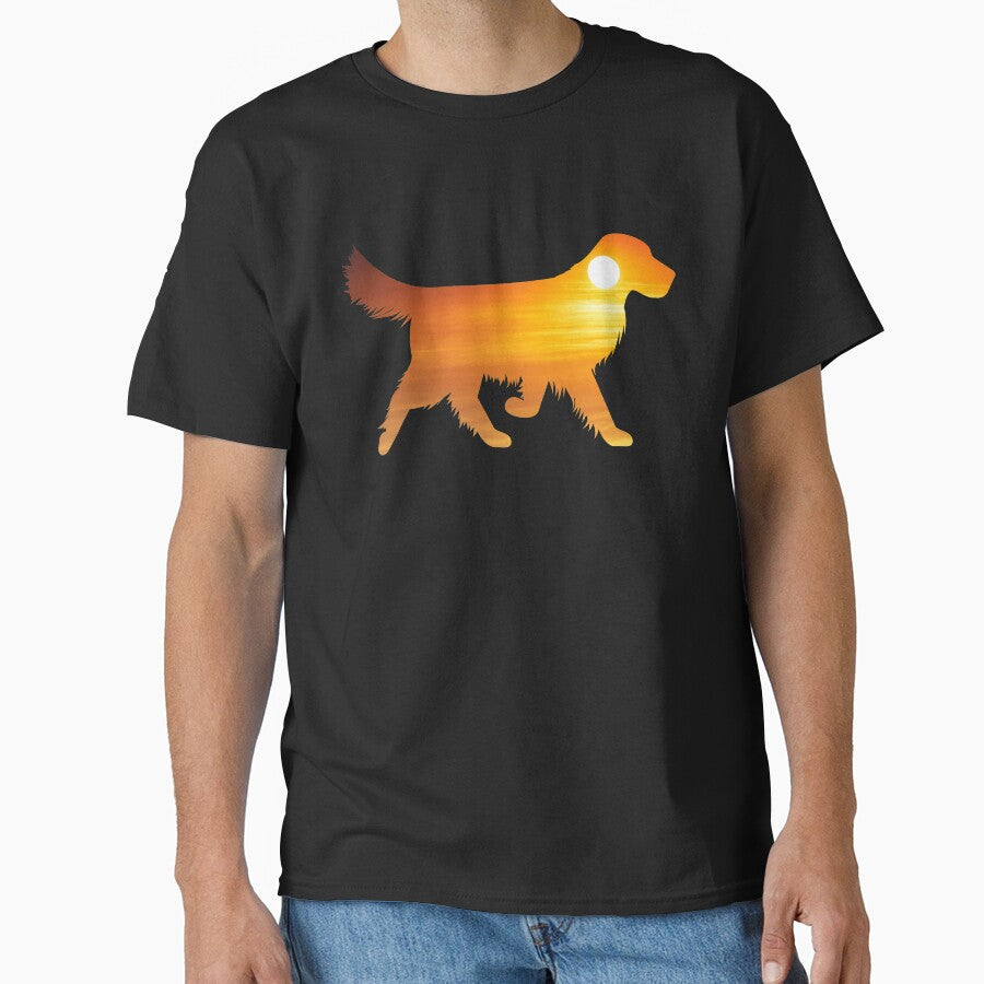Golden Retriever Dog Silhouette Sunrise by alaechamlal T-Shirts, Hoodie, Sweatshirt | BlankRebels.com (Image 1)