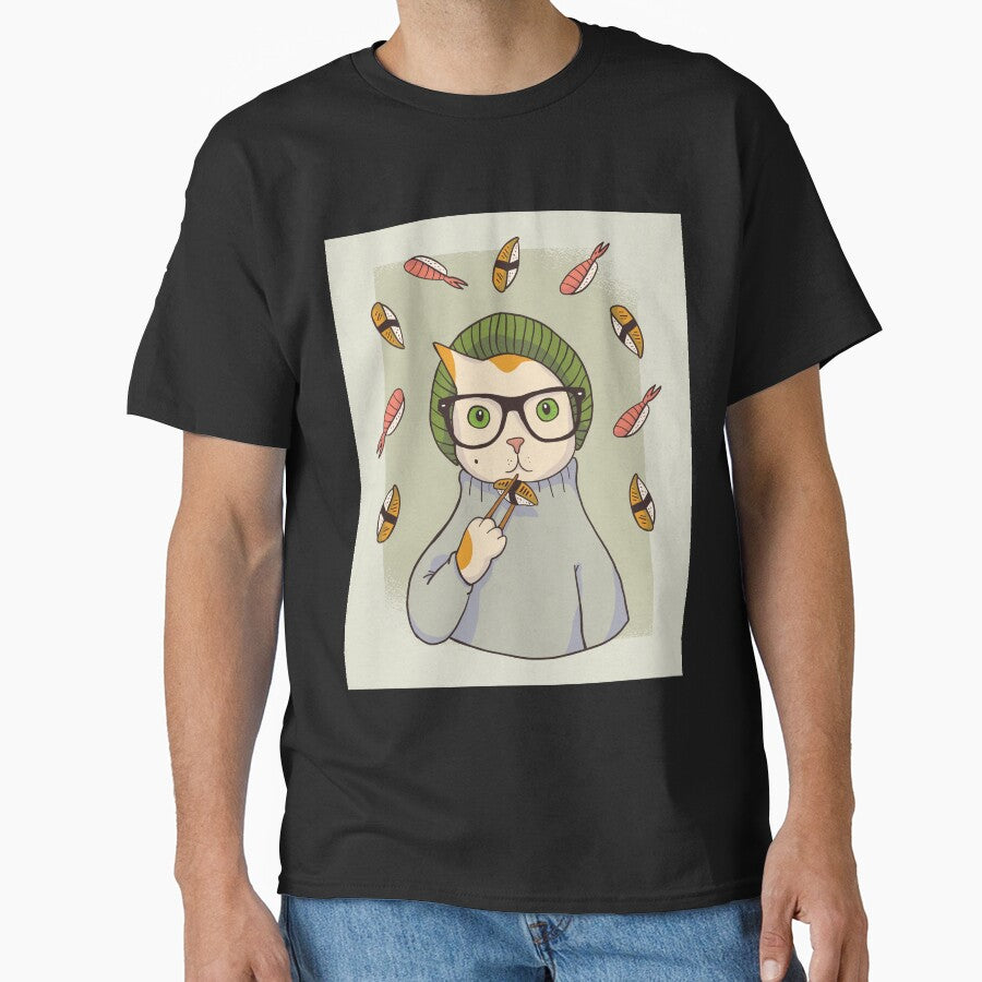 HYPSTER SUSHI CAT by delkh07 T-Shirts, Hoodie, Sweatshirt | BlankRebels.com (Image 1)