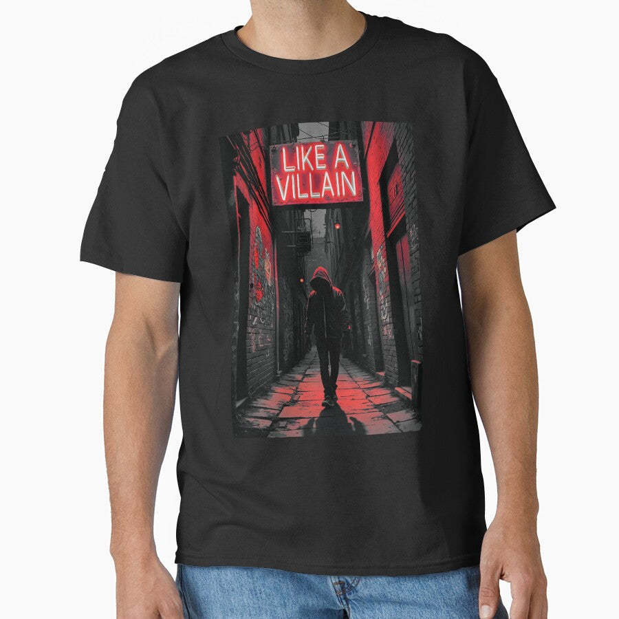 Like a Villain, Graphic, Music Lover, Em, Rock Metal, Metalcore Alternative by SRM Art Designs T-Shirts,... (Image 1)