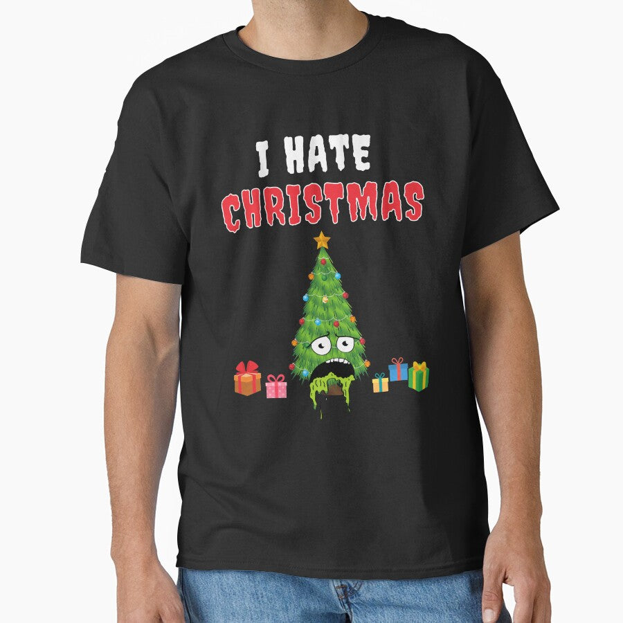 I hate Christmas Costume Puking Christmas Tree Funny Xmas by TM-Multidesign T-Shirts, Hoodie, Sweatshirt (Image 1)