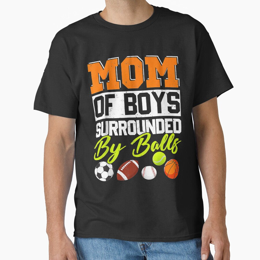 Mom Of Boys Surrounded By Balls T-Shirt by OsborneKlein Hoodie, Sweatshirt | BlankRebels.com (Image 1)