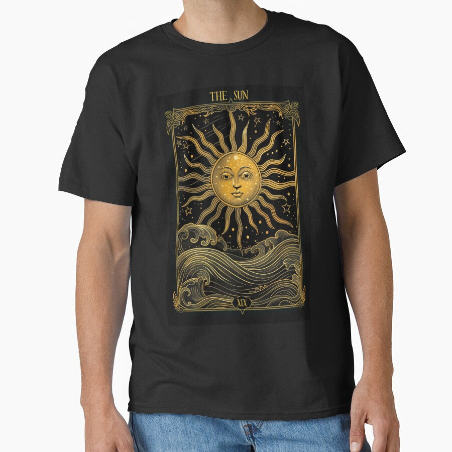 XIX The Sun Vintage Tarot Card Illustration by Thunderg1rl T-Shirts, Hoodie, Sweatshirt | BlankRebels.com (Image 1)