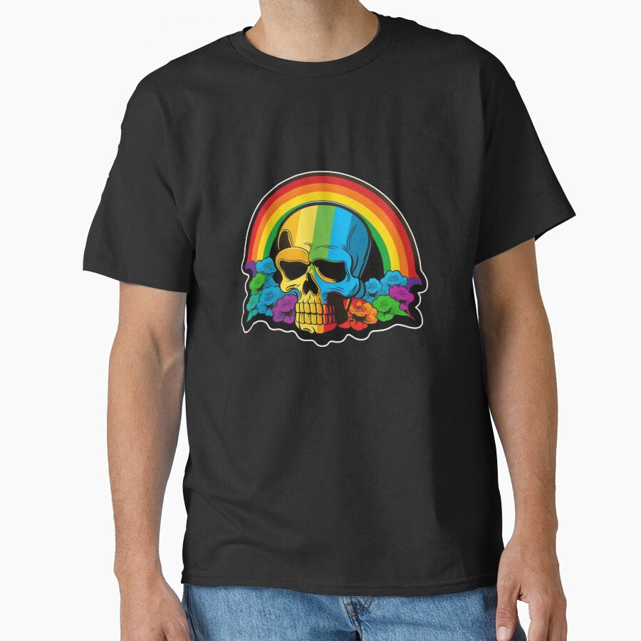 Skull Rainbow Lightning Bolt Flash Heavy Metal Cute T Shirt For Men Women Hoodie Sweatshirt Sticker Sticker by... (Image 1)