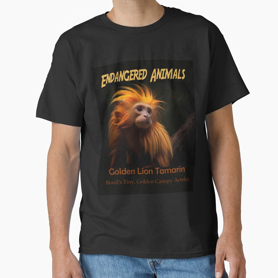 Golden Lion Tamarin: Brazil's Tiny, Golden Canopy Acrobat by JLCableStudio T-Shirts, Hoodie, Sweatshirt (Image 1)