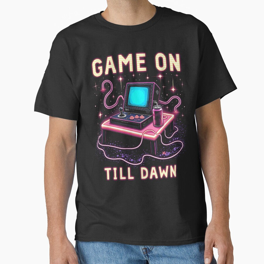 Neon Gaming All Night Long T-Shirts, Hoodie, Sweatshirt