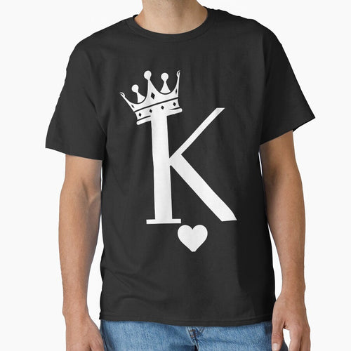 "K" for "king" Love Match Valentine's Day by NF Designs Studio DTF T-Shirts, Hoodie, Sweatshirt | BlankRebels.com (Image 1)
