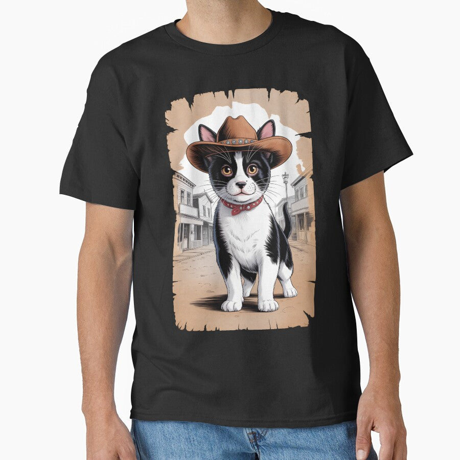 Retro Sherriff Cat Poster by Museum Of Non-Existing Art T-Shirts, Hoodie, Sweatshirt | BlankRebels.com (Image 1)