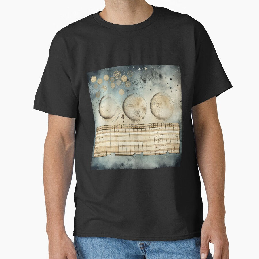 Retro Moon Phase Almanac - Nostalgic Celestial Elegance by Silver Medal T-Shirts, Hoodie, Sweatshirt (Image 1)