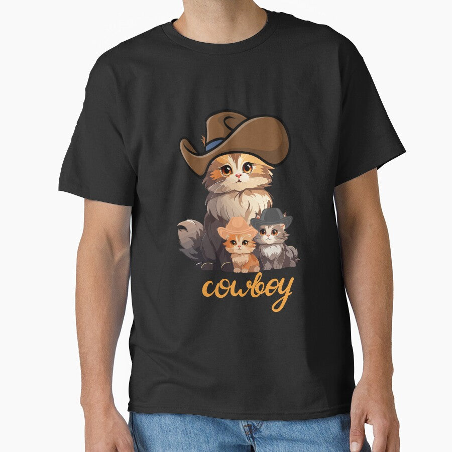 the best cute cat cowboy family funny by mando24895 T-Shirts, Hoodie, Sweatshirt | BlankRebels.com (Image 1)