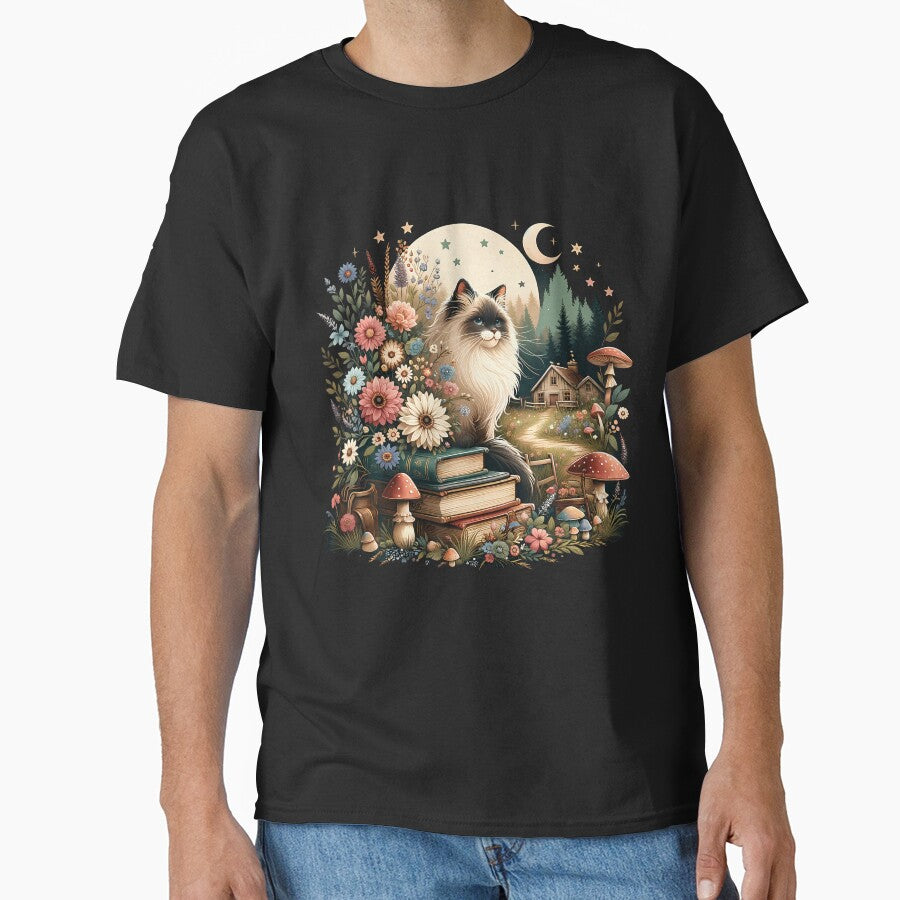Cute Mushroom Cottagecore Aesthetic Ragdoll Cat by TiffanyLucia T-Shirts, Hoodie, Sweatshirt | BlankRebels.com (Image 1)