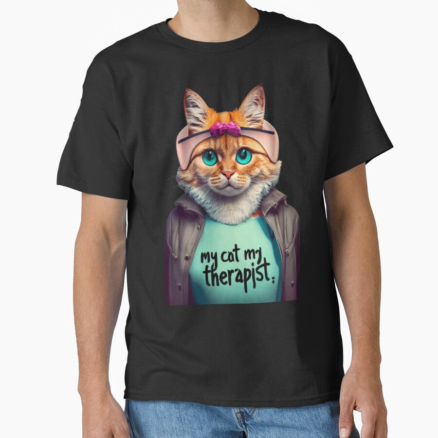 Funny  graphic of Therapist Cat by ArtFeverShop T-Shirts, Hoodie, Sweatshirt | BlankRebels.com (Image 1)