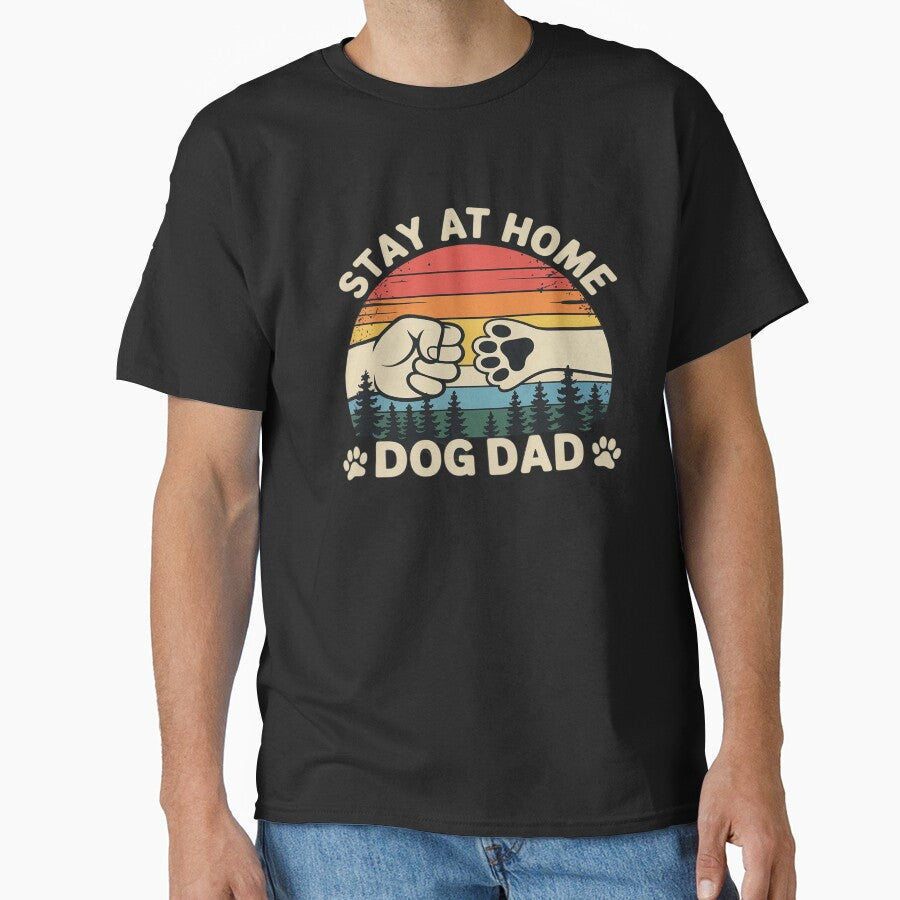 Stay at Home Dog Dad Retro Dog Lovers Father's Day by FranzFriesen T-Shirts, Hoodie, Sweatshirt | BlankRebels.com (Image 1)