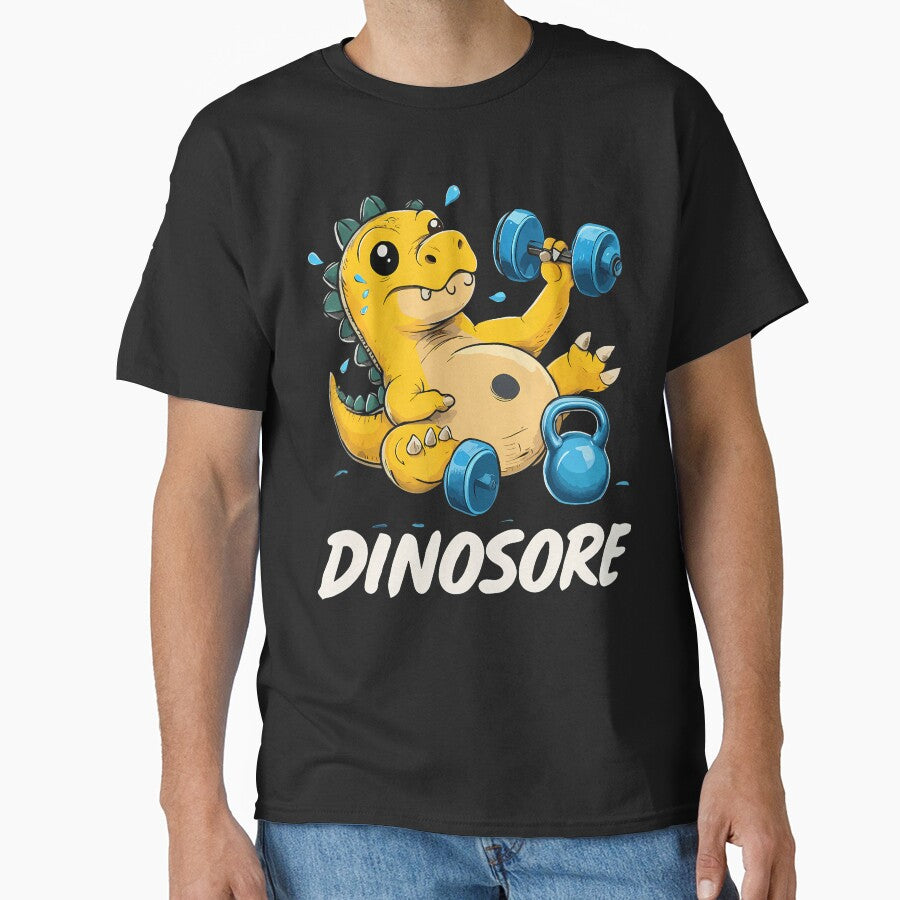 Funny Cute Dinosaur Workout Gym Fitness Weightlifting by PeggyBeverly T-Shirts, Hoodie, Sweatshirt (Image 1)