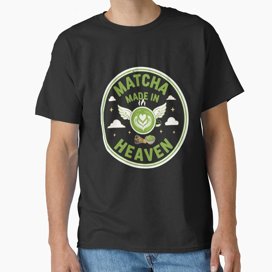 Matcha Made in Heaven Pun Sticker - Matcha Lover Gift Green Tea Café Aesthetic Funny by RealVibeVault T-Shirts,... (Image 1)