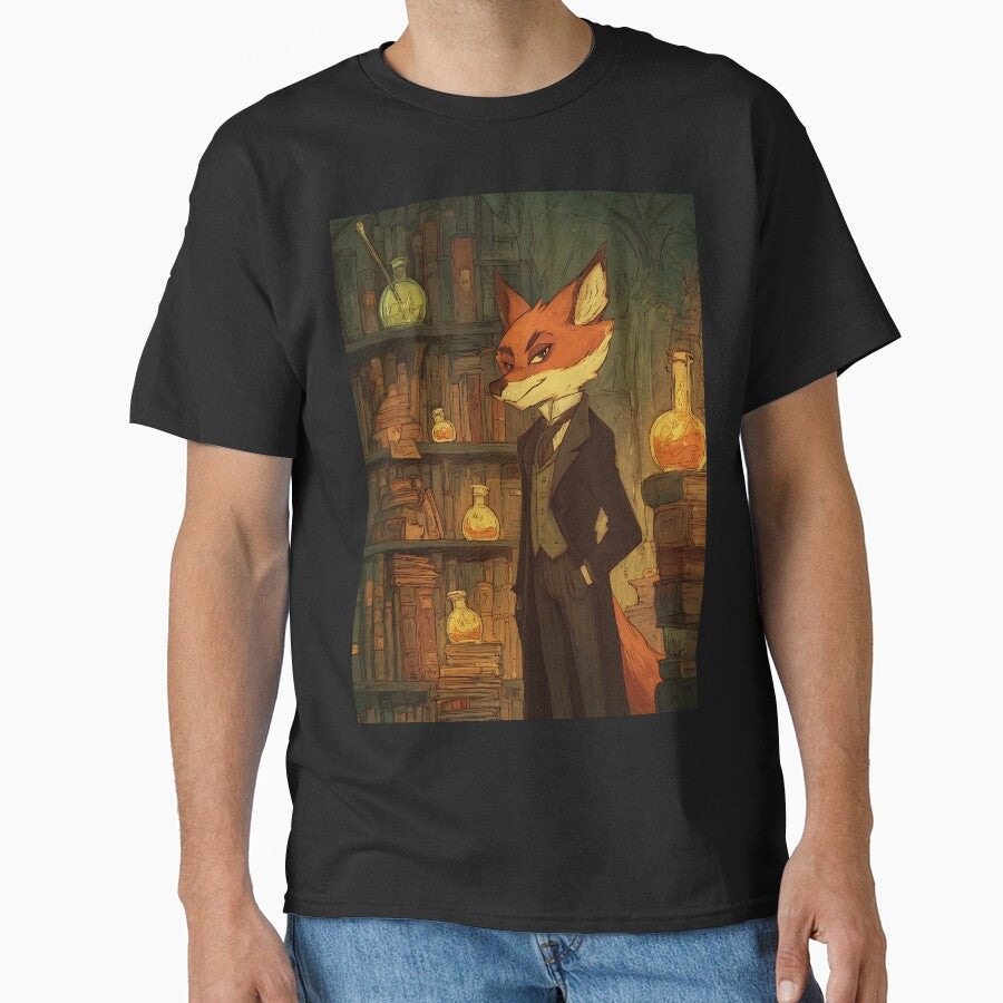 Dark Academia Art: Fox's Secret Library by bapupa T-Shirts, Hoodie, Sweatshirt | BlankRebels.com (Image 1)