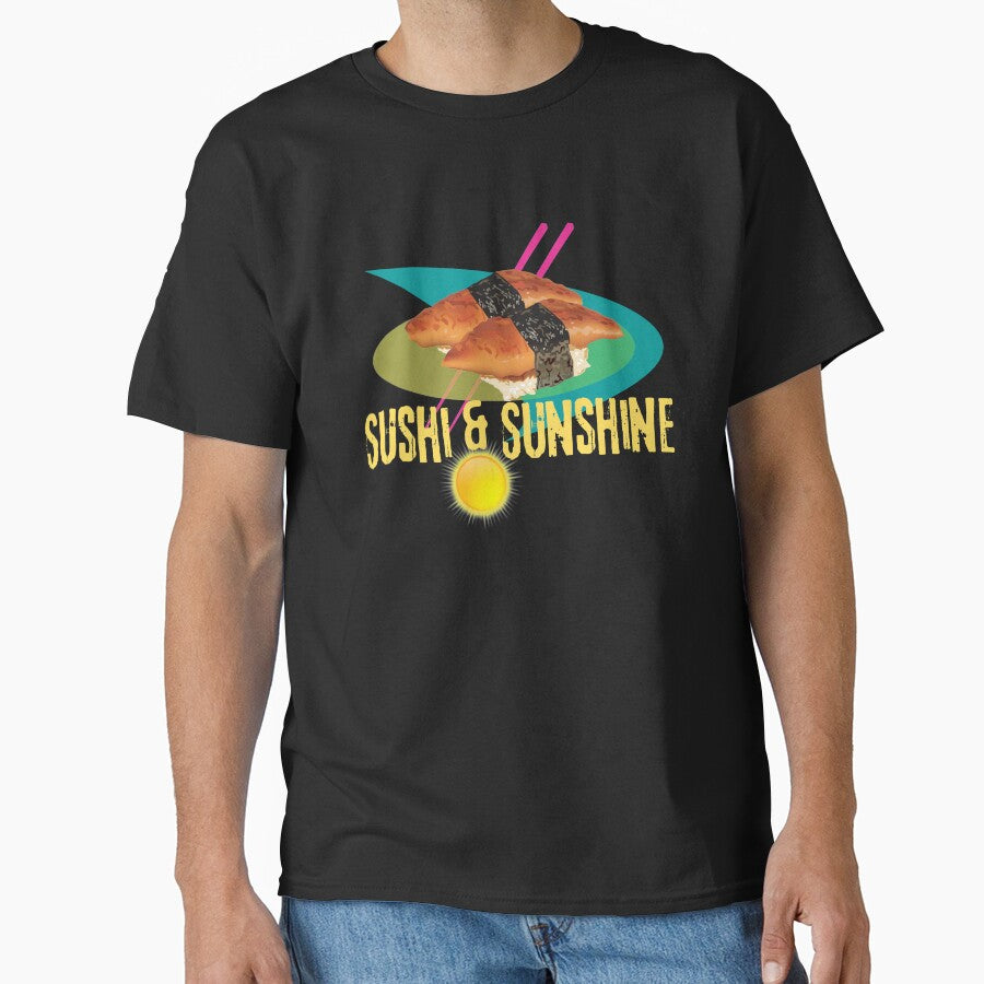Sunshine & Sushi Colorful Illustration Design by EarthArtDesigns T-Shirts, Hoodie, Sweatshirt | BlankRebels.com (Image 1)