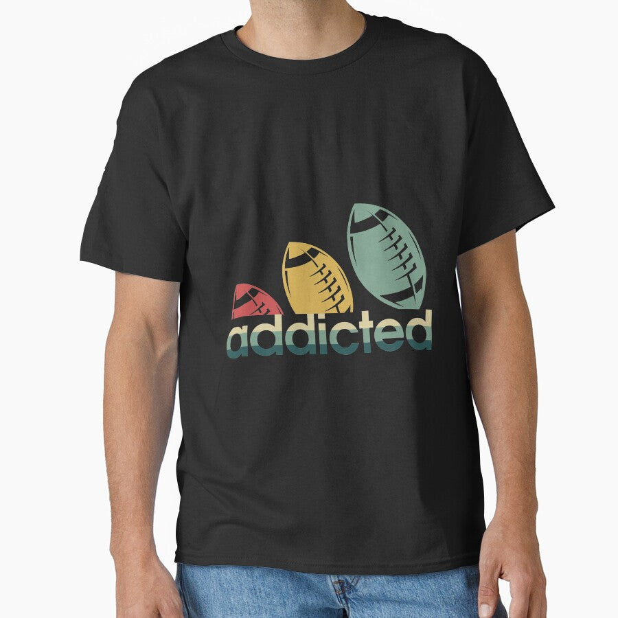 Football addicted vintage by CactusDesigns68 T-Shirts, Hoodie, Sweatshirt | BlankRebels.com (Image 1)