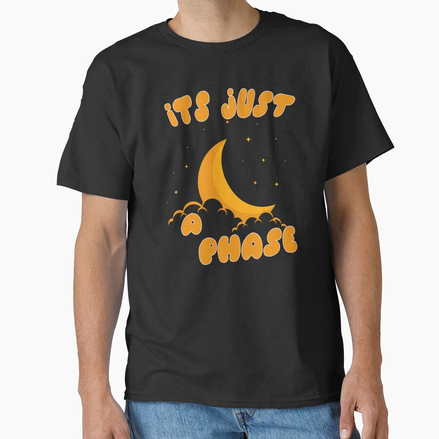 Its Just a Phase Dark Yellow Moon with Cloud and Starts Good Gift by AchrafOc T-Shirts, Hoodie, Sweatshirt (Image 1)