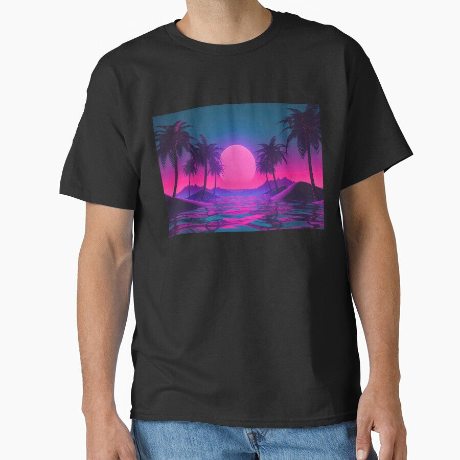 Neon Tides: A Vaporwave Celebration of Oceanic Visions by Mullet Monkey T-Shirts, Hoodie, Sweatshirt (Image 1)