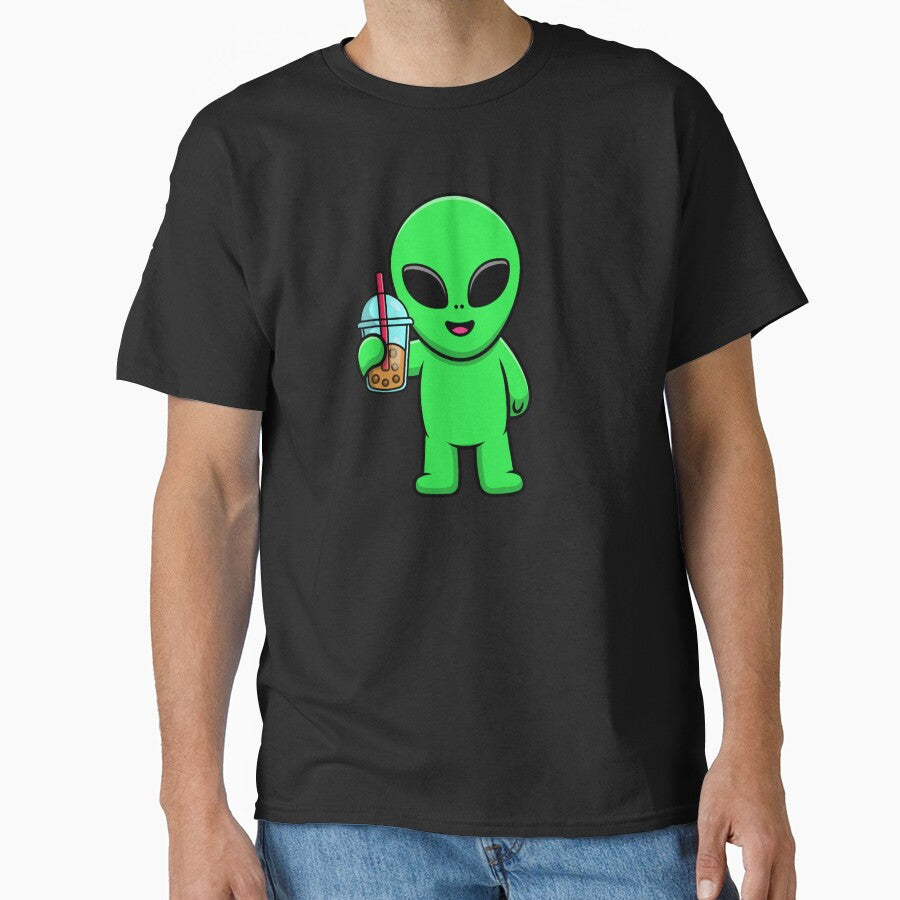 Bubble Tea lover Alien by Artistusha T-Shirts, Hoodie, Sweatshirt | BlankRebels.com (Image 1)