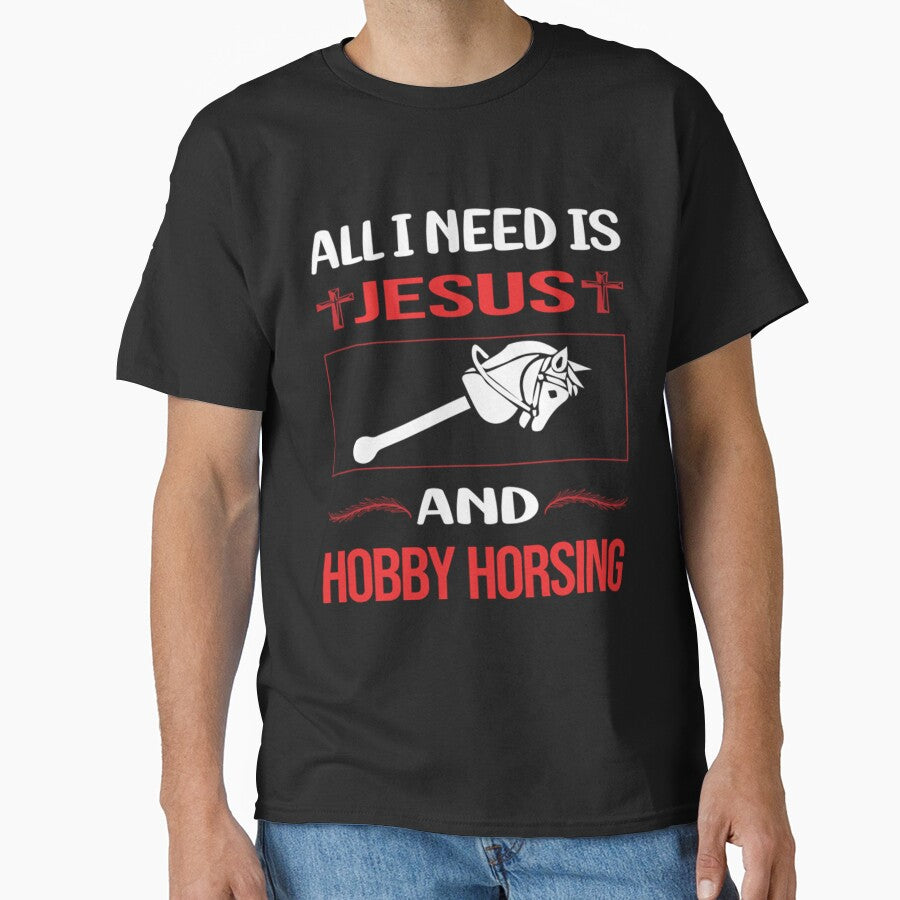 Funny Jesus Hobby Horsing Horse by VenettaMccue T-Shirts, Hoodie, Sweatshirt | BlankRebels.com (Image 1)