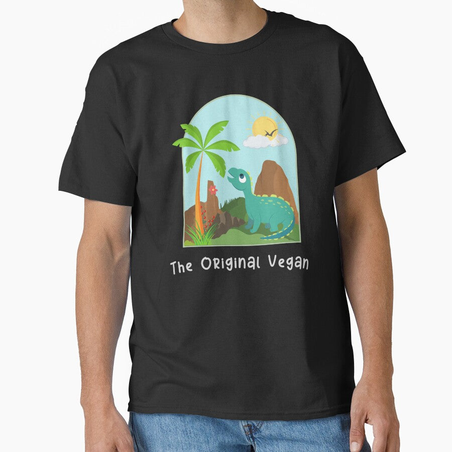 Vegan Dinosaur | The Original Vegan by TrainedBoss T-Shirts, Hoodie, Sweatshirt | BlankRebels.com (Image 1)