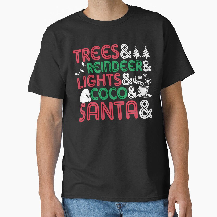 Christmas - Christmas Tree Lights And Santa by UnknownArtistt T-Shirts, Hoodie, Sweatshirt | BlankRebels.com (Image 1)