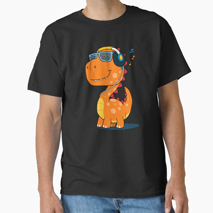 Cool Dinosaur listening to Music by kalud-zoldyck T-Shirts, Hoodie, Sweatshirt | BlankRebels.com (Image 1)