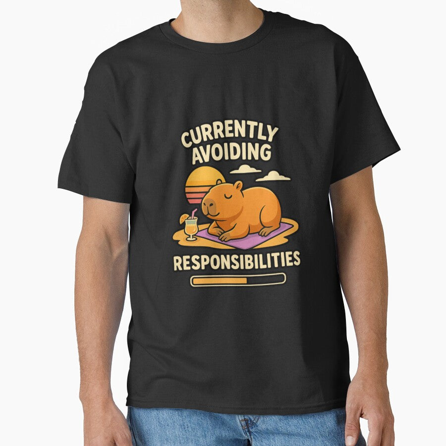Currently Avoiding Responsibilities – Funny Capybara Chill T-Shirts, Hoodie, Sweatshirt
