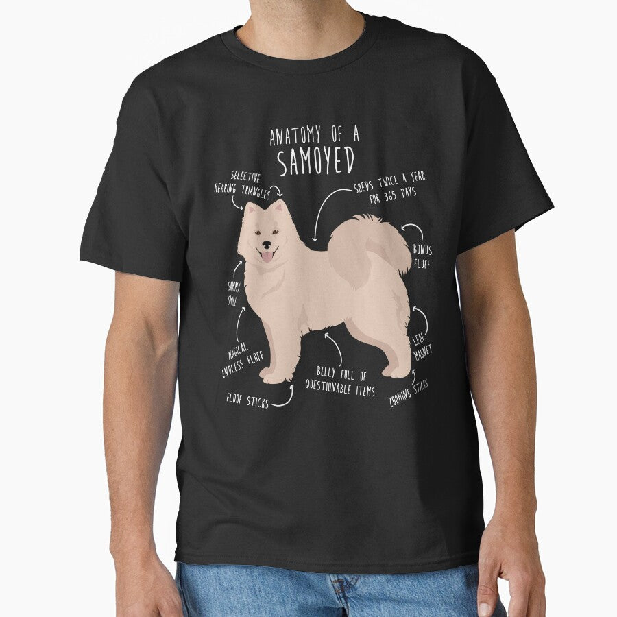 Biscuit Cream Samoyed Dog Anatomy by Clara Hollins T-Shirts, Hoodie, Sweatshirt | BlankRebels.com (Image 1)