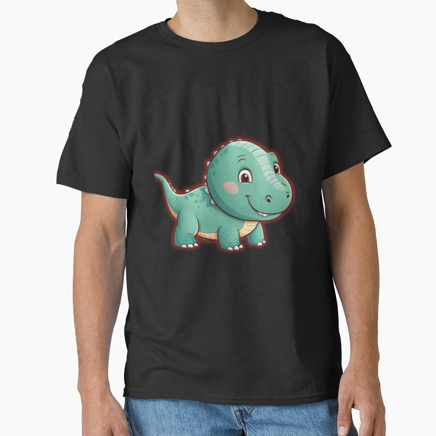Cute Cartoon Dinosaur with Red Outline by liman2000 T-Shirts, Hoodie, Sweatshirt | BlankRebels.com (Image 1)