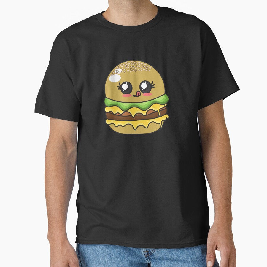 Cute Adorable Burger! Kawaii Food T-Shirts, Hoodie, Sweatshirt