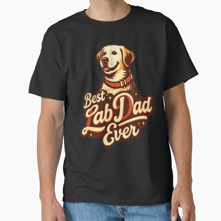 Best Lab Dad Ever – Retro Labrador Dad Typography by PawPrintCustom T-Shirts, Hoodie, Sweatshirt | BlankRebels.com (Image 1)