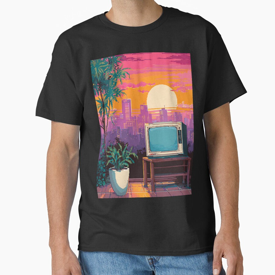 Glitch Vaporwave Pixel Art by bapupa T-Shirts, Hoodie, Sweatshirt | BlankRebels.com (Image 1)