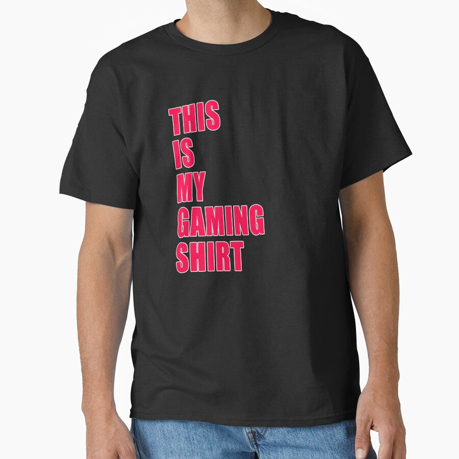 This Is My Gaming Shirt Funny Nerd Gamer Dad Joke Design Red by Jason Gilbert