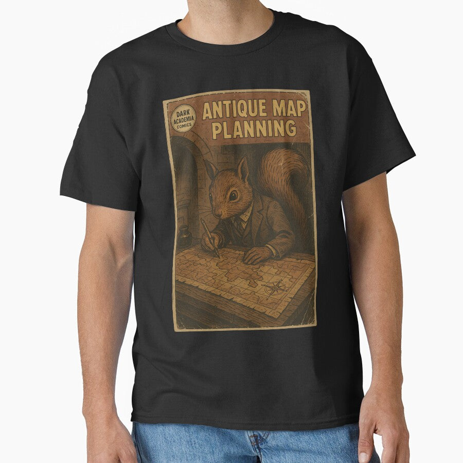 Mysterious Dark Academia: Antique Map Planning by bapupa T-Shirts, Hoodie, Sweatshirt | BlankRebels.com (Image 1)