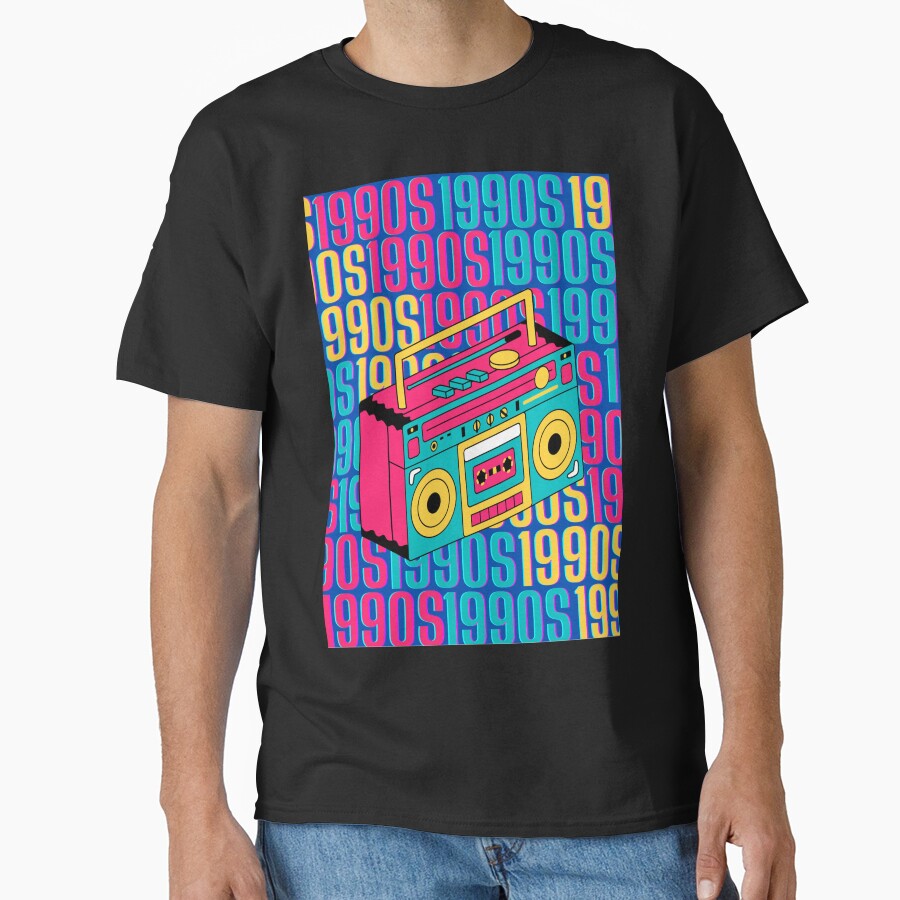 1990s retro design 1 - Dark Blue Background by PunjabanJatti T-Shirts, Hoodie, Sweatshirt | BlankRebels.com (Image 1)