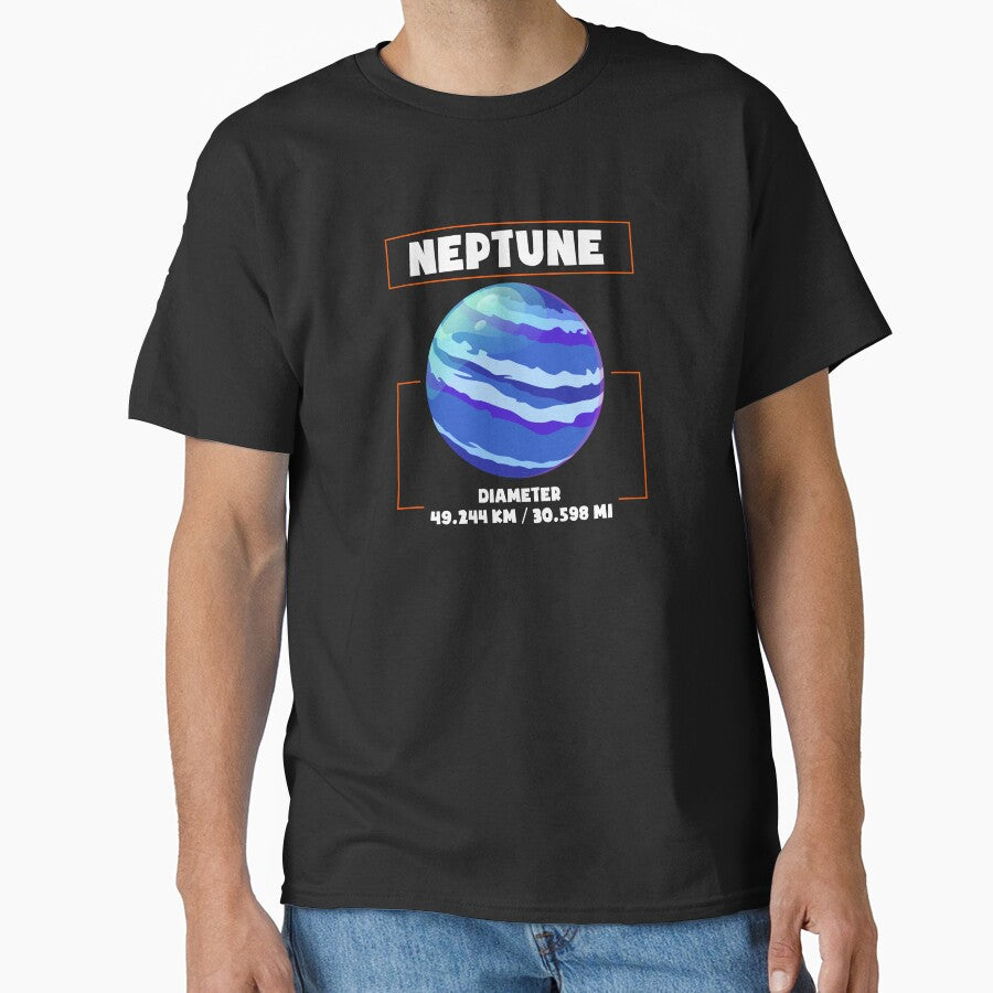 Planet Neptune and his diametre, a funny gift for solar system lovers and astronomy enthusiasts by abdelhak2005... (Image 1)