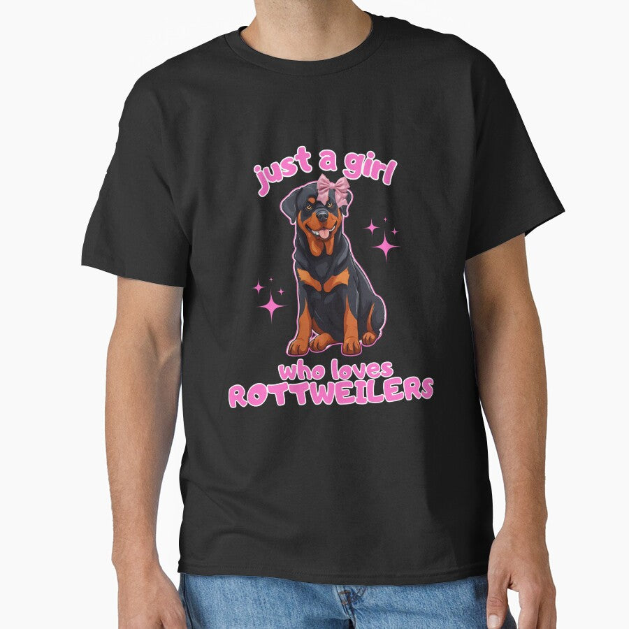 Just a girl who loves dogs Rottweiler by GoodyPaws T-Shirts, Hoodie, Sweatshirt | BlankRebels.com (Image 1)