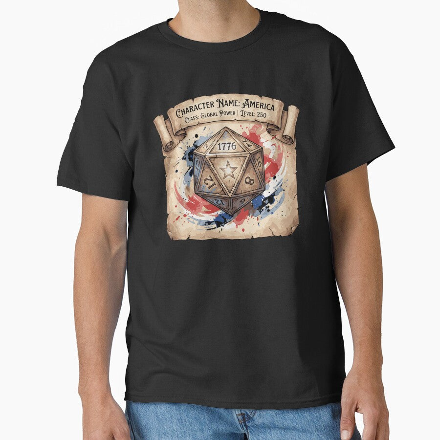 America Level 250 - 1776 D20 Tabletop RPG Patriotic Gamer by gomofo1974 T-Shirts, Hoodie, Sweatshirt (Image 1)
