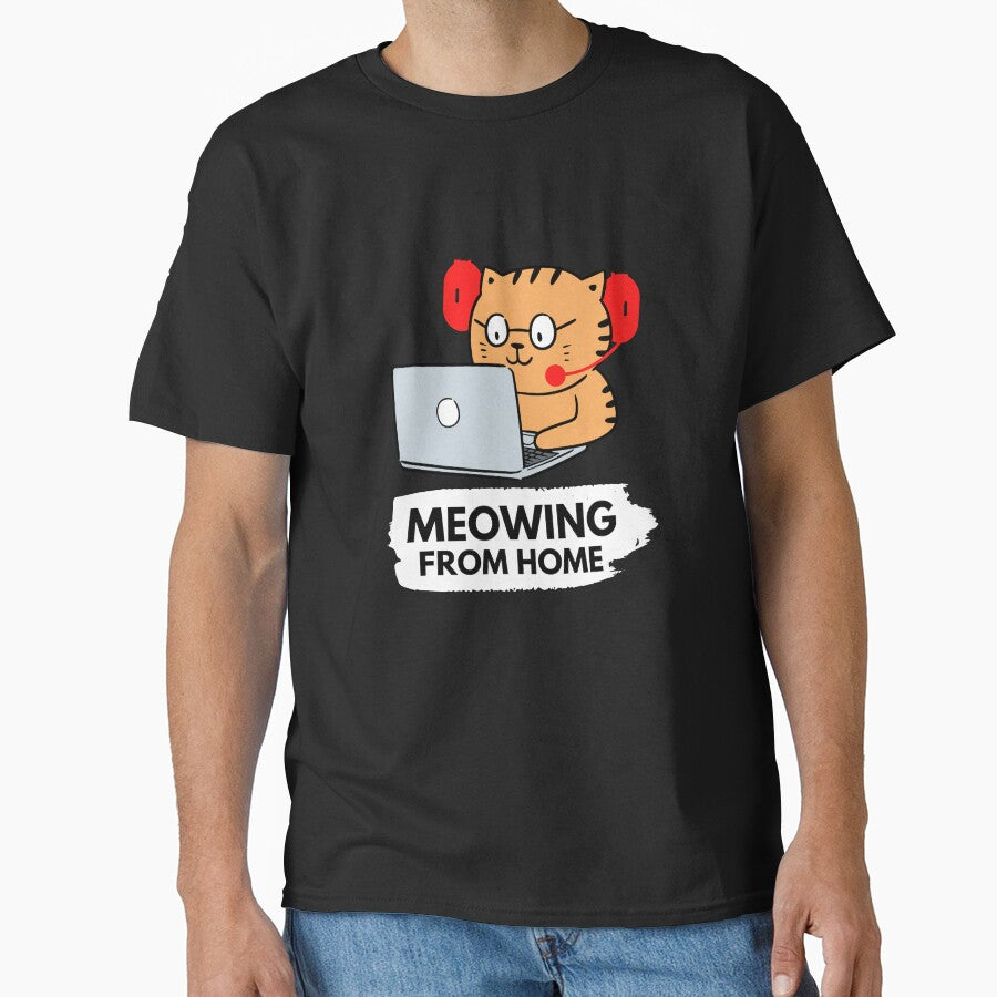 Meowing From Home by Teez Designer T-Shirts, Hoodie, Sweatshirt | BlankRebels.com (Image 1)