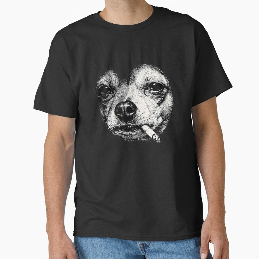 Dog Smoking Cigarette Funny Chihuahua Dog Meme by first-shirt ⭐ ⭐ ⭐ ⭐ ⭐ Hoodie, Sweatshirt | BlankRebels.com (Image 1)