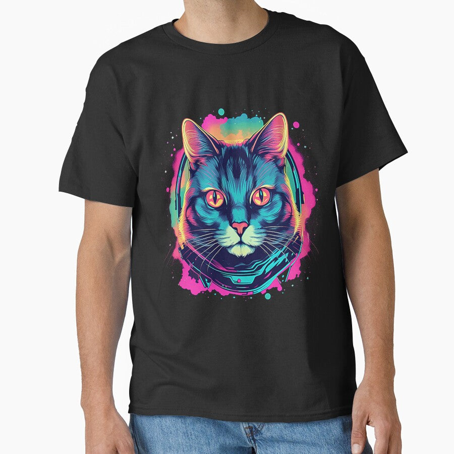 Galactic Whiskers: Neon Space Voyager by WarpWorks T-Shirts, Hoodie, Sweatshirt | BlankRebels.com (Image 1)