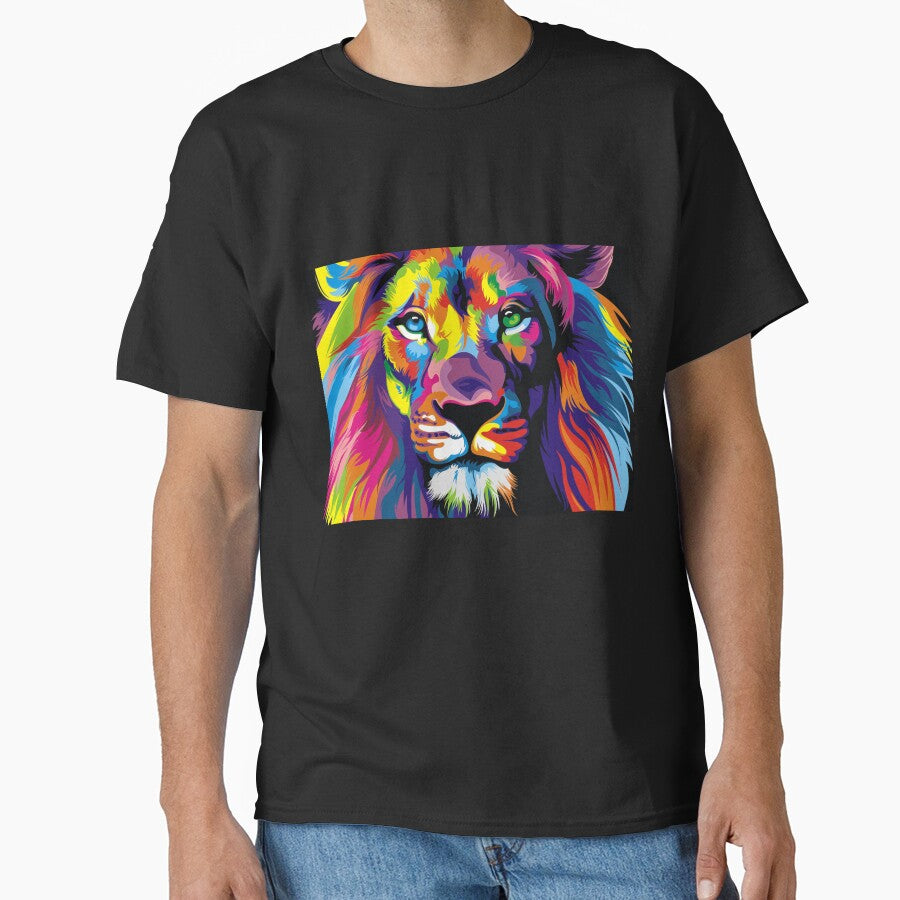 Banksy Rainbow Lion Graffiti Pop Art Painting by bufumofo T-Shirts, Hoodie, Sweatshirt | BlankRebels.com (Image 1)